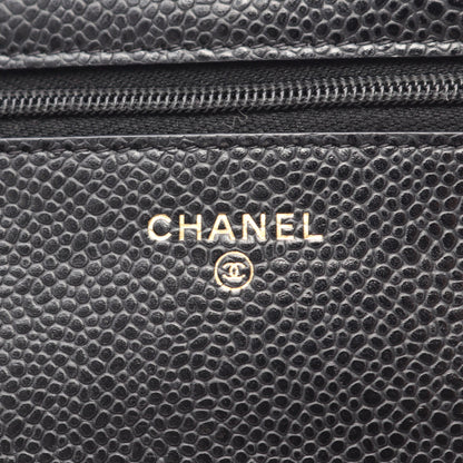 マトラッセ チェーンウォレット キャビアスキン ブラック ゴールド金具 シャネル バッグ CHANEL