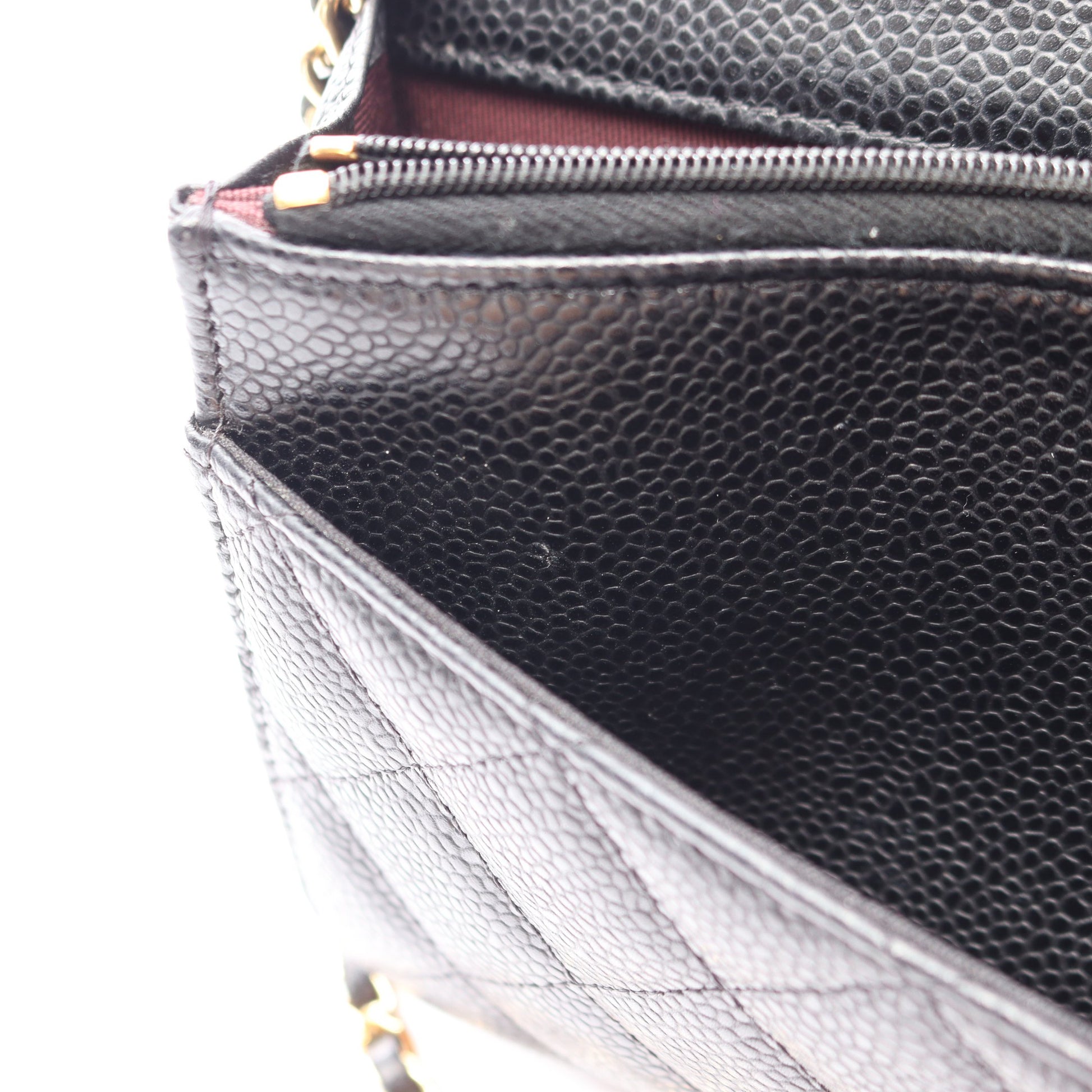 マトラッセ チェーンウォレット キャビアスキン ブラック ゴールド金具 シャネル バッグ CHANEL