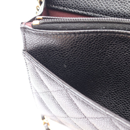 マトラッセ チェーンウォレット キャビアスキン ブラック ゴールド金具 シャネル バッグ CHANEL