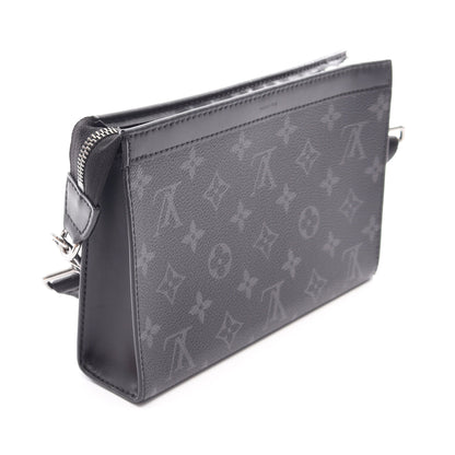 ガストン ウェアラブル ウォレット ショルダーバッグ PVC ブラック グレー ルイヴィトン バッグ LOUIS VUITTON