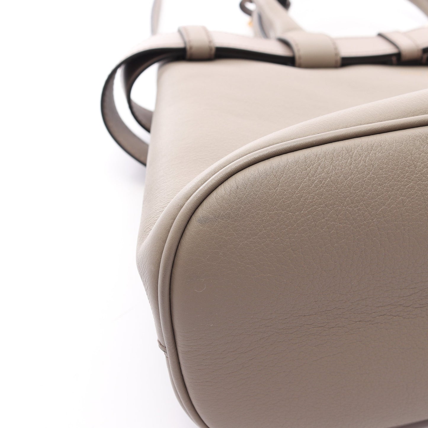 バックル ミディアム 2WAY ハンドバッグ トートバッグ レザー グレーベージュ プラダ バッグ PRADA