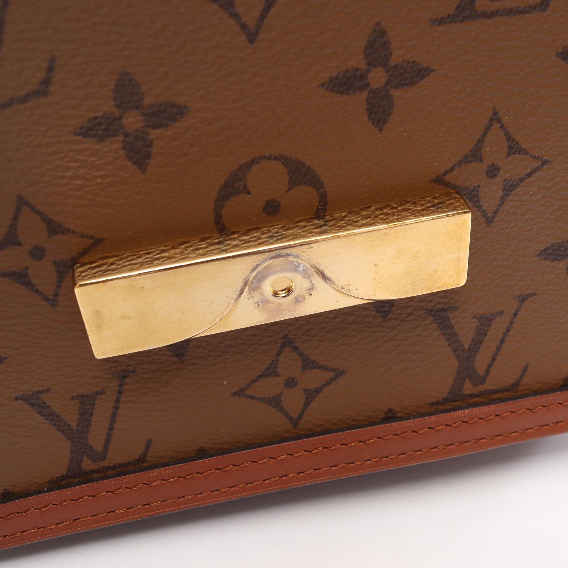 ドーフィーヌ MINI モノグラムリバース ショルダーバッグ PVC レザー ブラウン ベージュ ルイヴィトン バッグ LOUIS VUITTON