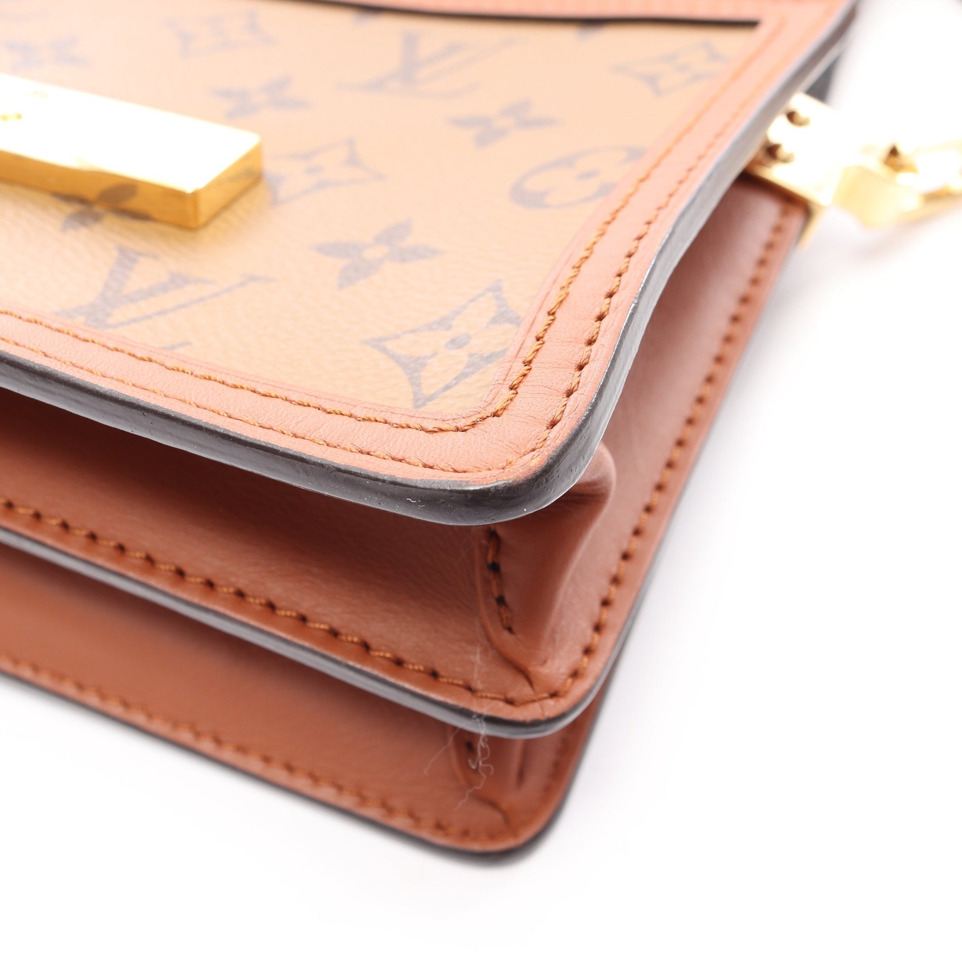 ドーフィーヌ MINI モノグラムリバース ショルダーバッグ PVC レザー ブラウン ベージュ ルイヴィトン バッグ LOUIS VUITTON