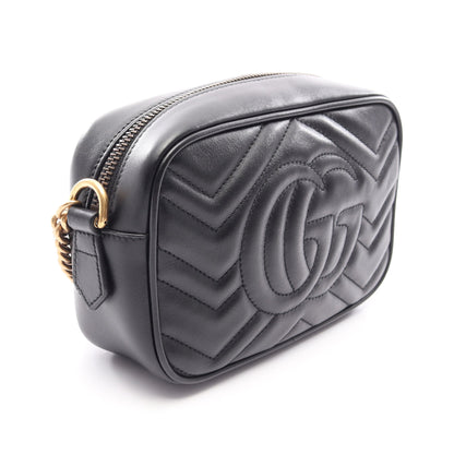 GGマーモント キルティング ミニバッグ チェーンショルダーバッグ レザー ブラック グッチ バッグ GUCCI
