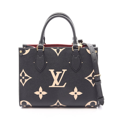 オンザゴーPM バイカラー モノグラムアンプラント 2WAY ハンドバッグ レザー ブラック ベージュ ルイヴィトン バッグ LOUIS VUITTON