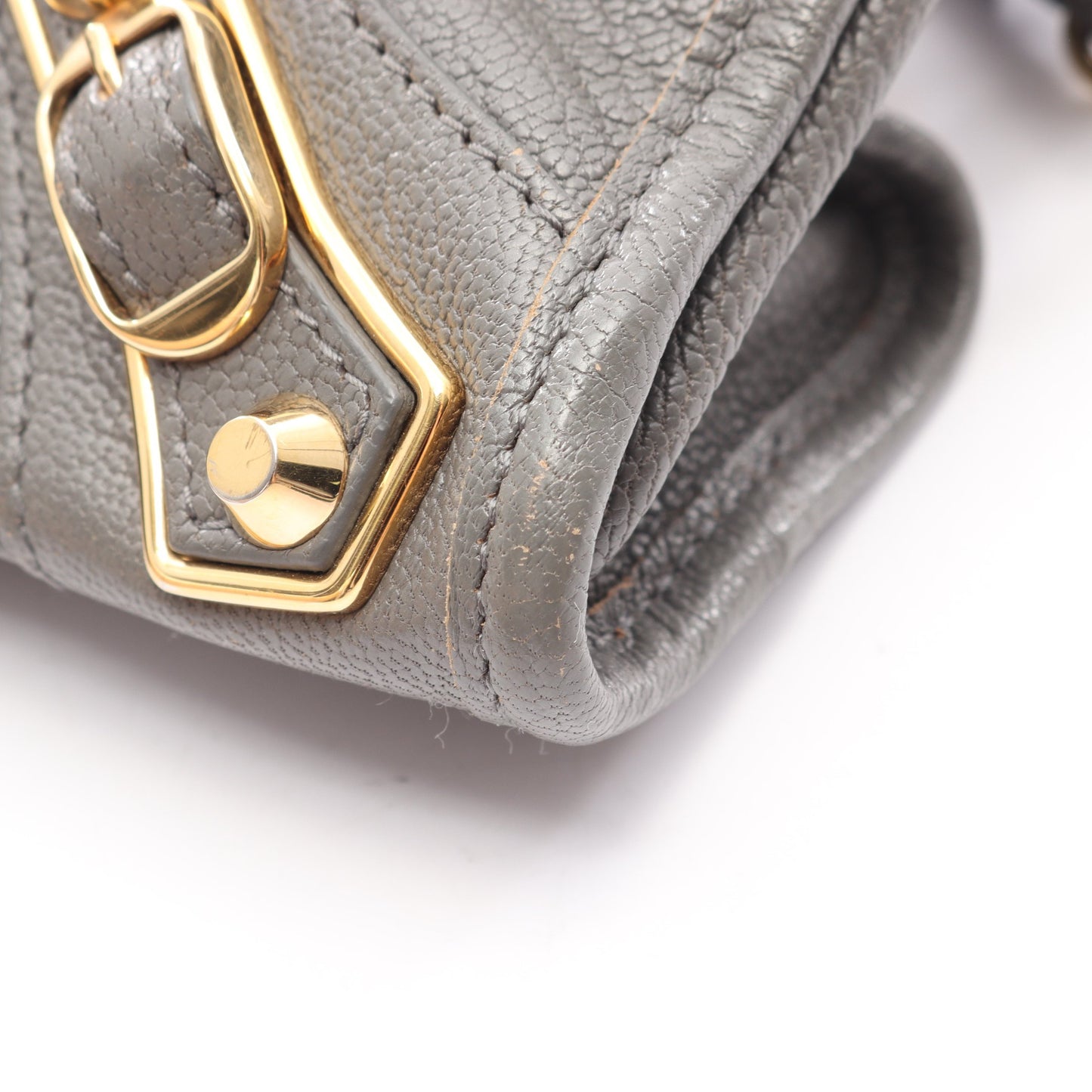 クラシック メタリック エッジ ミニ シティ 2WAY ハンドバッグ レザー グレー バレンシアガ バッグ BALENCIAGA
