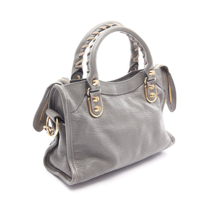 クラシック メタリック エッジ ミニ シティ 2WAY ハンドバッグ レザー グレー バレンシアガ バッグ BALENCIAGA
