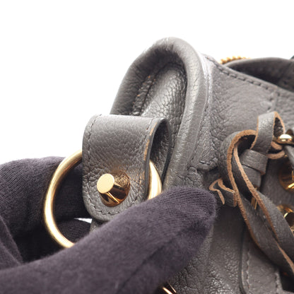 クラシック メタリック エッジ ミニ シティ 2WAY ハンドバッグ レザー グレー バレンシアガ バッグ BALENCIAGA