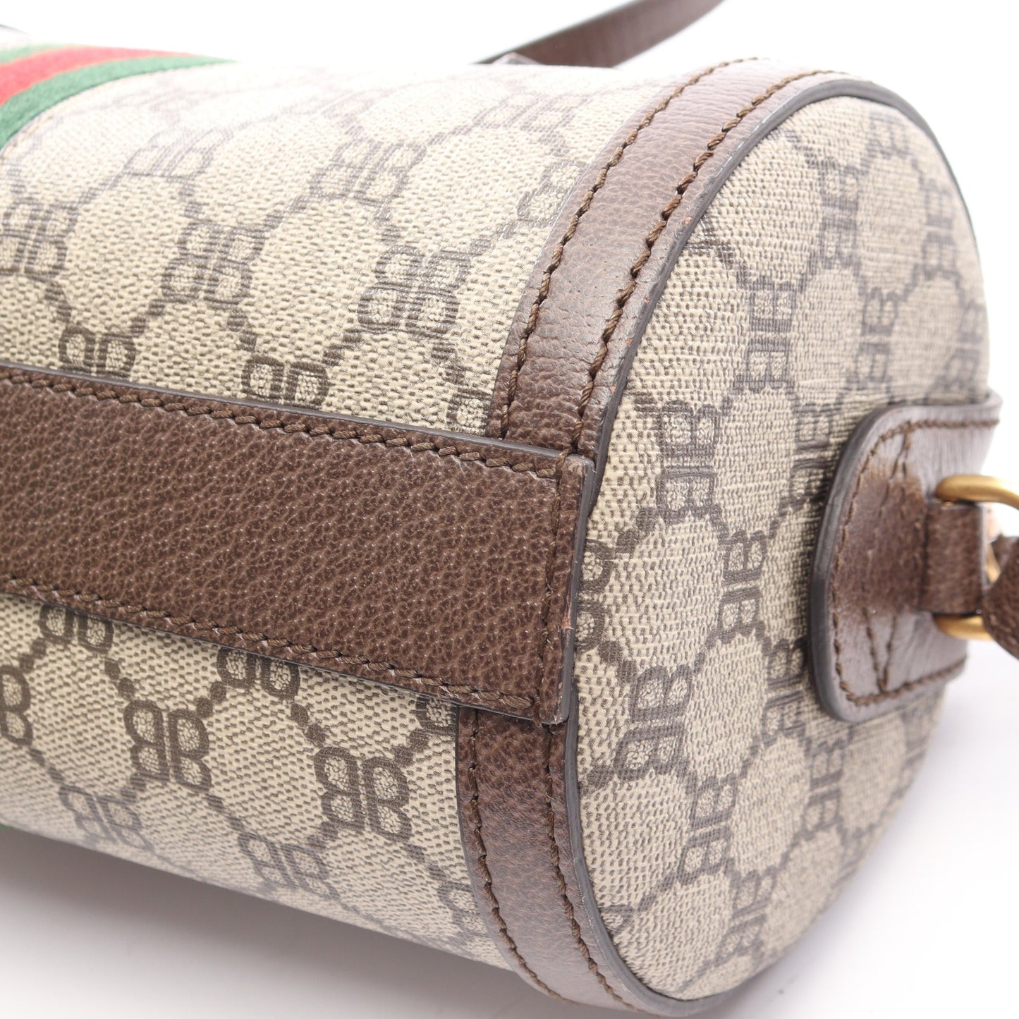 BALENCIAGA × GUCCI ザ ハッカープロジェクト 2WAY ハンドバッグ PVC レザー ベージュ ブラウン グッチ バッグ GUCCI