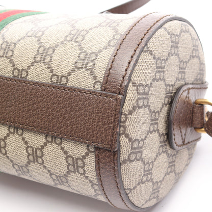 BALENCIAGA × GUCCI ザ ハッカープロジェクト 2WAY ハンドバッグ PVC レザー ベージュ ブラウン グッチ バッグ GUCCI