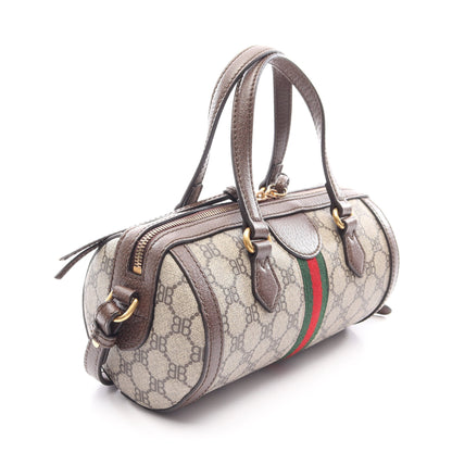 BALENCIAGA × GUCCI ザ ハッカープロジェクト 2WAY ハンドバッグ PVC レザー ベージュ ブラウン グッチ バッグ GUCCI