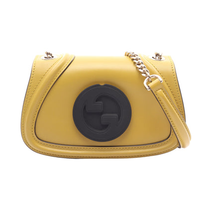 ブロンディ チェーンショルダーバッグ レザー ラバー イエロー ブラック グッチ バッグ GUCCI