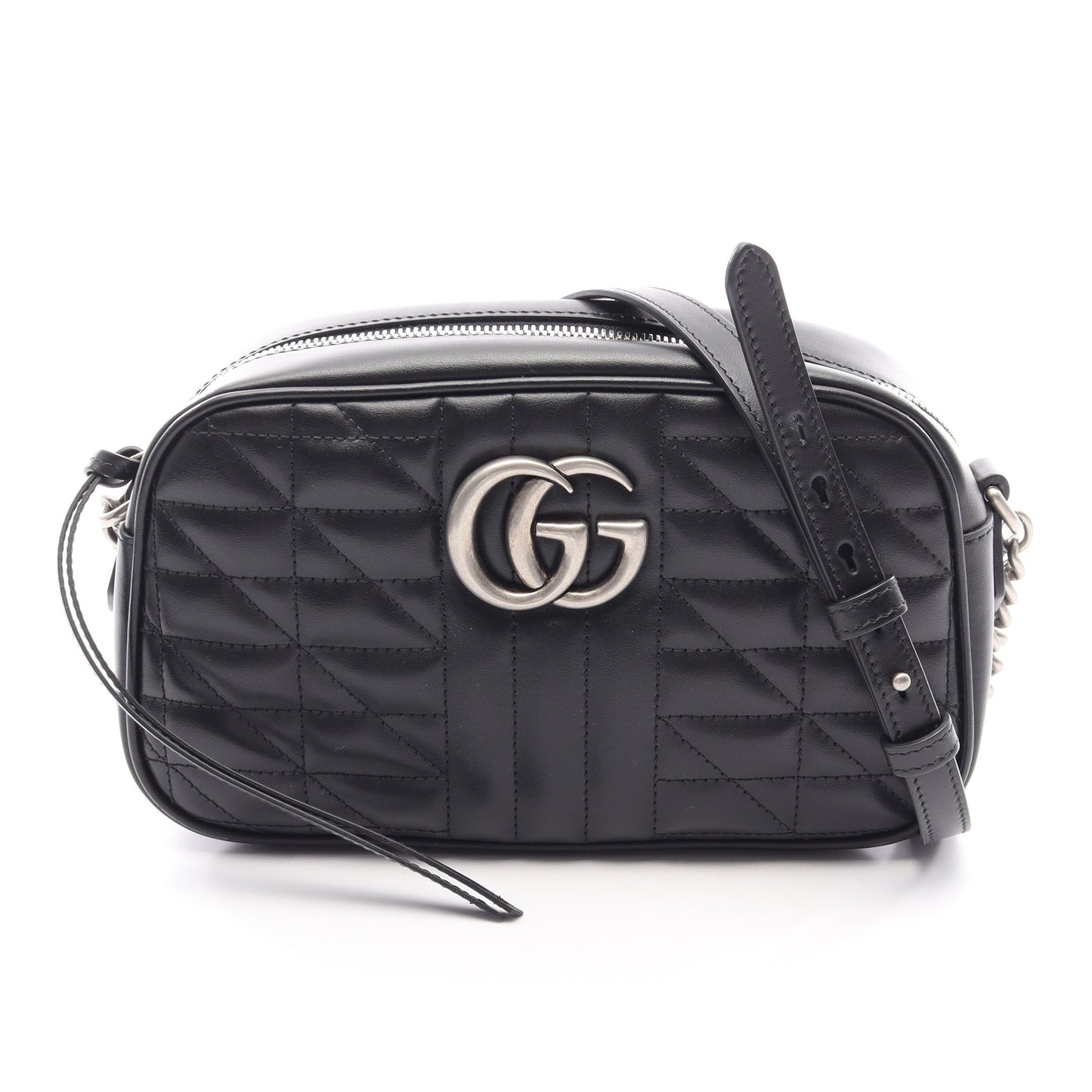 GGマーモント チェーンショルダーバッグ レザー ブラック グッチ バッグ GUCCI