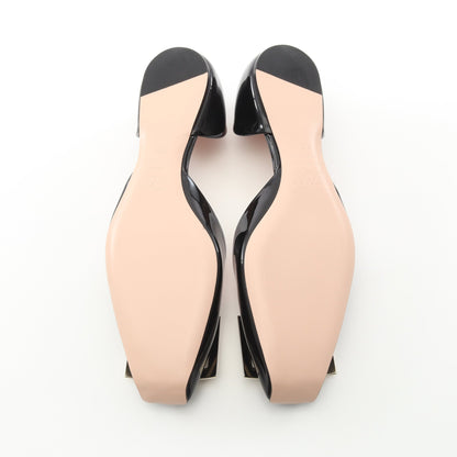 トランペット バレリーナ フラットシューズ エナメルレザー ブラック ロジェヴィヴィエ シューズ Roger Vivier