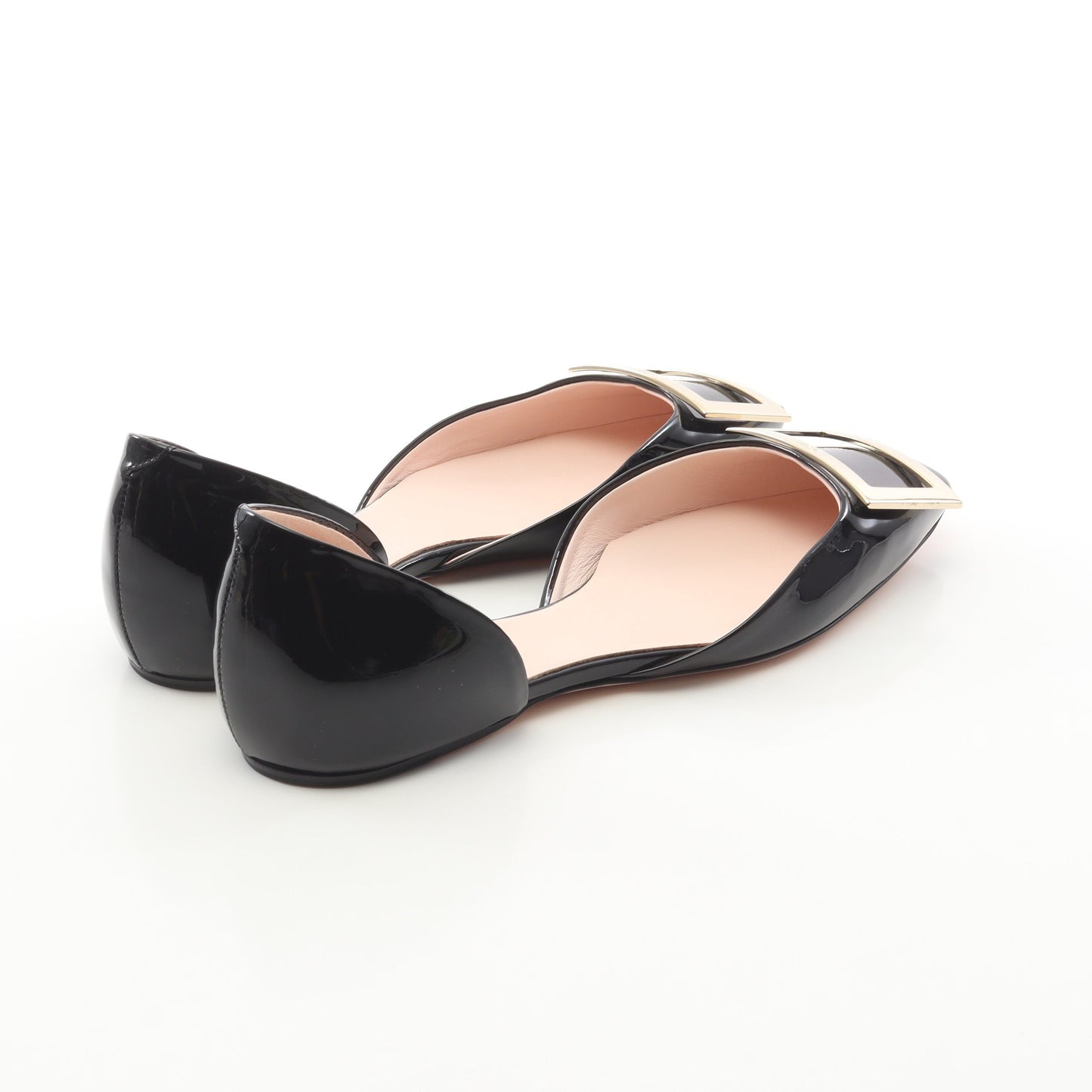 トランペット バレリーナ フラットシューズ エナメルレザー ブラック ロジェヴィヴィエ シューズ Roger Vivier