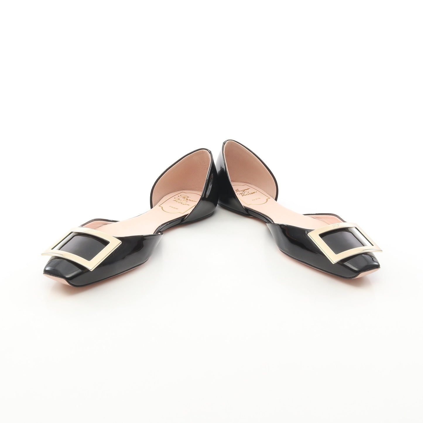 トランペット バレリーナ フラットシューズ エナメルレザー ブラック ロジェヴィヴィエ シューズ Roger Vivier