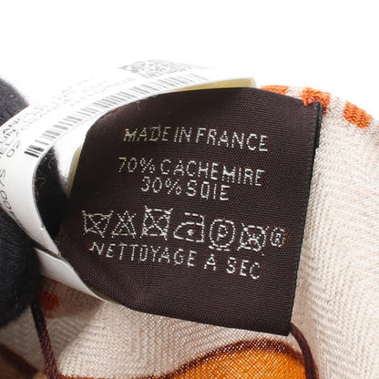 トライアングル ジェアン MILLE ET UN LAPINS ナチュラル オランジュキュイ ブルークレール ストール スカーフ カシミヤ シルク ベージュ マルチカラー エルメス 財布・小物 HERMES