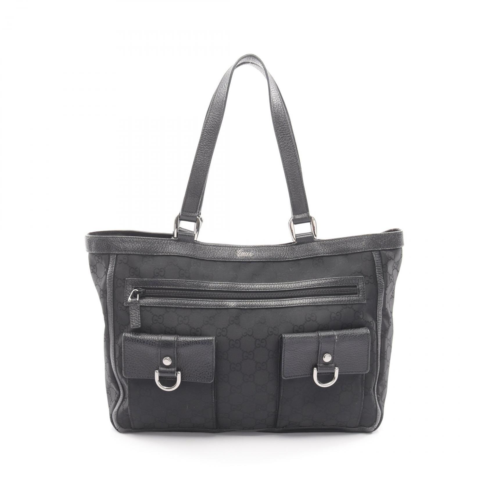 アビー GG柄 ショルダーバッグ トートバッグ ナイロン レザー ブラック グッチ バッグ GUCCI