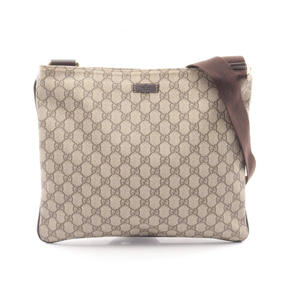 GGスプリーム ショルダーバッグ PVC レザー ベージュ ダークブラウン グッチ バッグ GUCCI