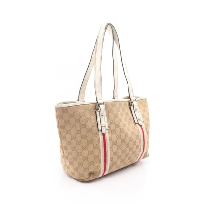 GGキャンバス シェリーライン ハンドバッグ トートバッグ キャンバス レザー ベージュ ホワイト ピンク グッチ バッグ GUCCI