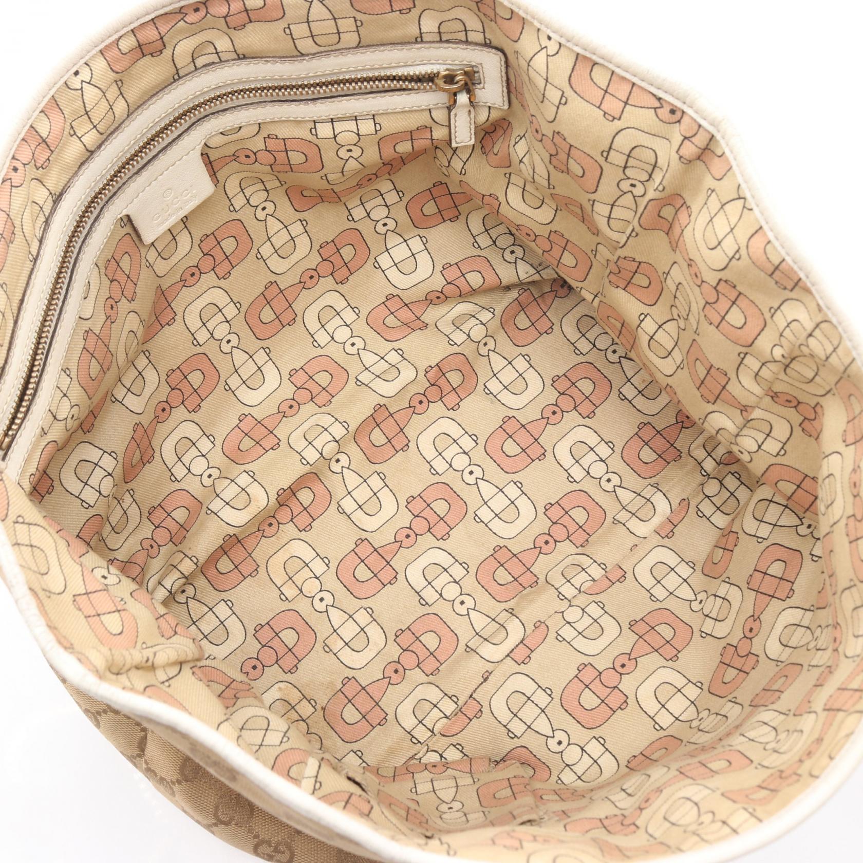 GGキャンバス シェリーライン ハンドバッグ トートバッグ キャンバス レザー ベージュ ホワイト ピンク グッチ バッグ GUCCI