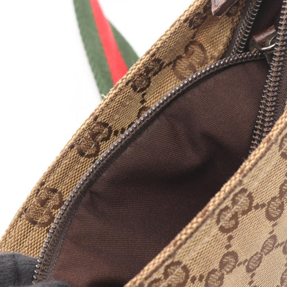 GGキャンバス シェリーライン ショルダーバッグ キャンバス レザー ベージュ ブラウン マルチカラー グッチ バッグ GUCCI