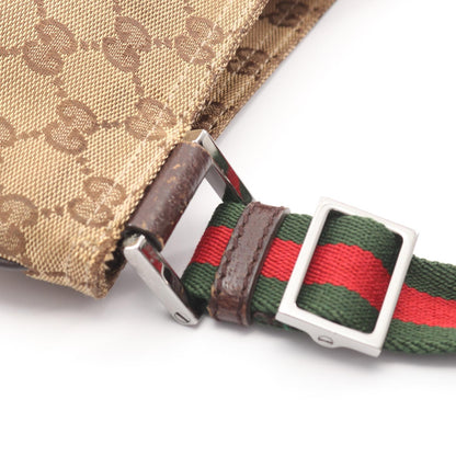 GGキャンバス シェリーライン ショルダーバッグ キャンバス レザー ベージュ ブラウン マルチカラー グッチ バッグ GUCCI