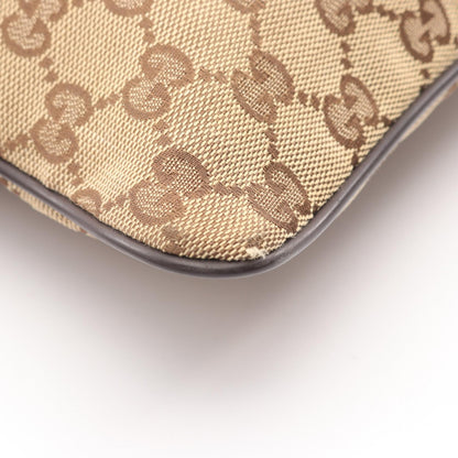 GGキャンバス シェリーライン ショルダーバッグ キャンバス レザー ベージュ ブラウン マルチカラー グッチ バッグ GUCCI