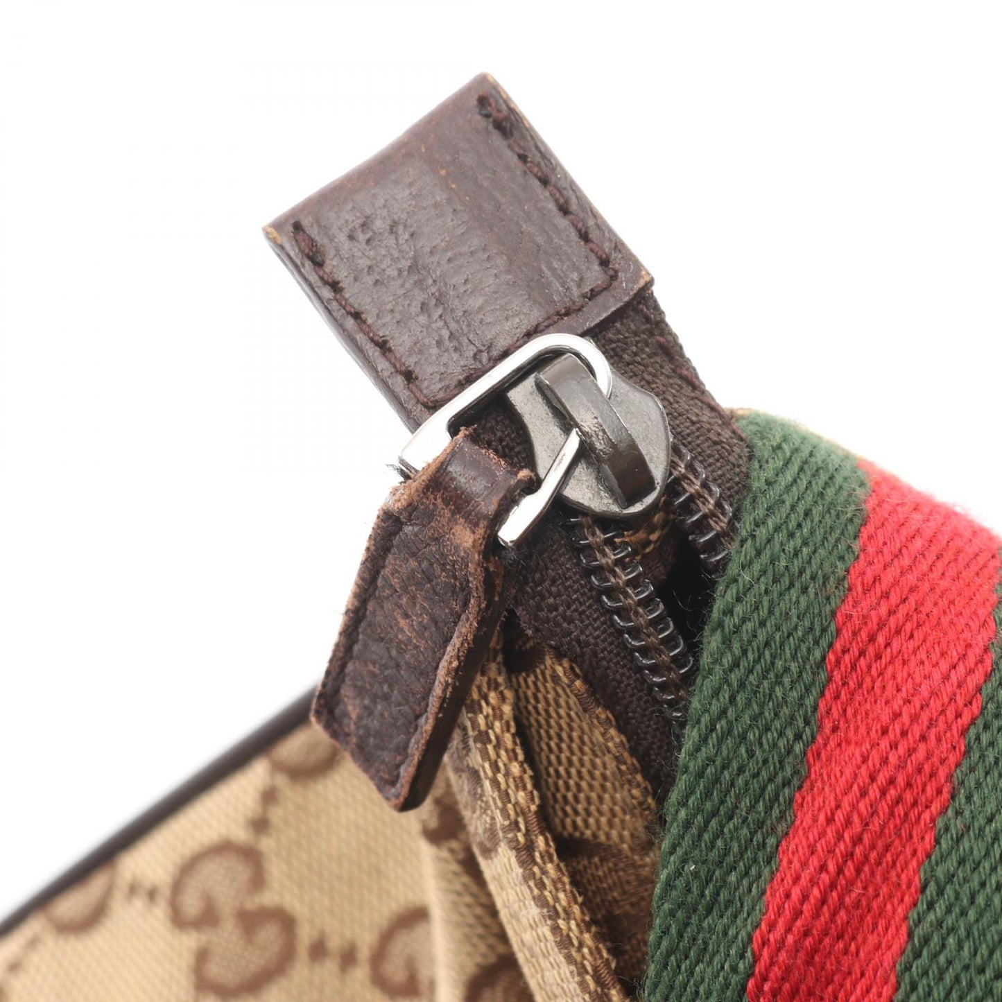 GGキャンバス シェリーライン ショルダーバッグ キャンバス レザー ベージュ ブラウン マルチカラー グッチ バッグ GUCCI