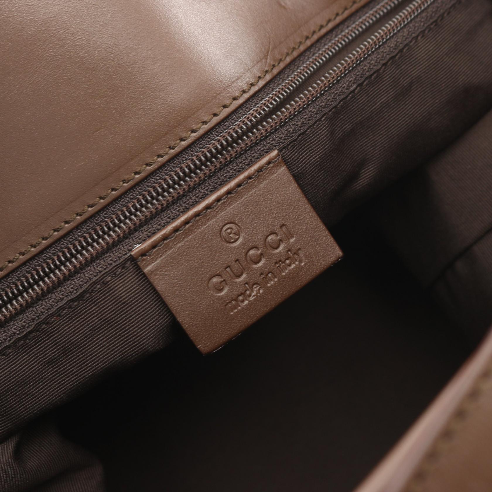 GGキャンバス ショルダーバッグ トートバッグ キャンバス レザー ベージュ ダークブラウン グッチ バッグ GUCCI