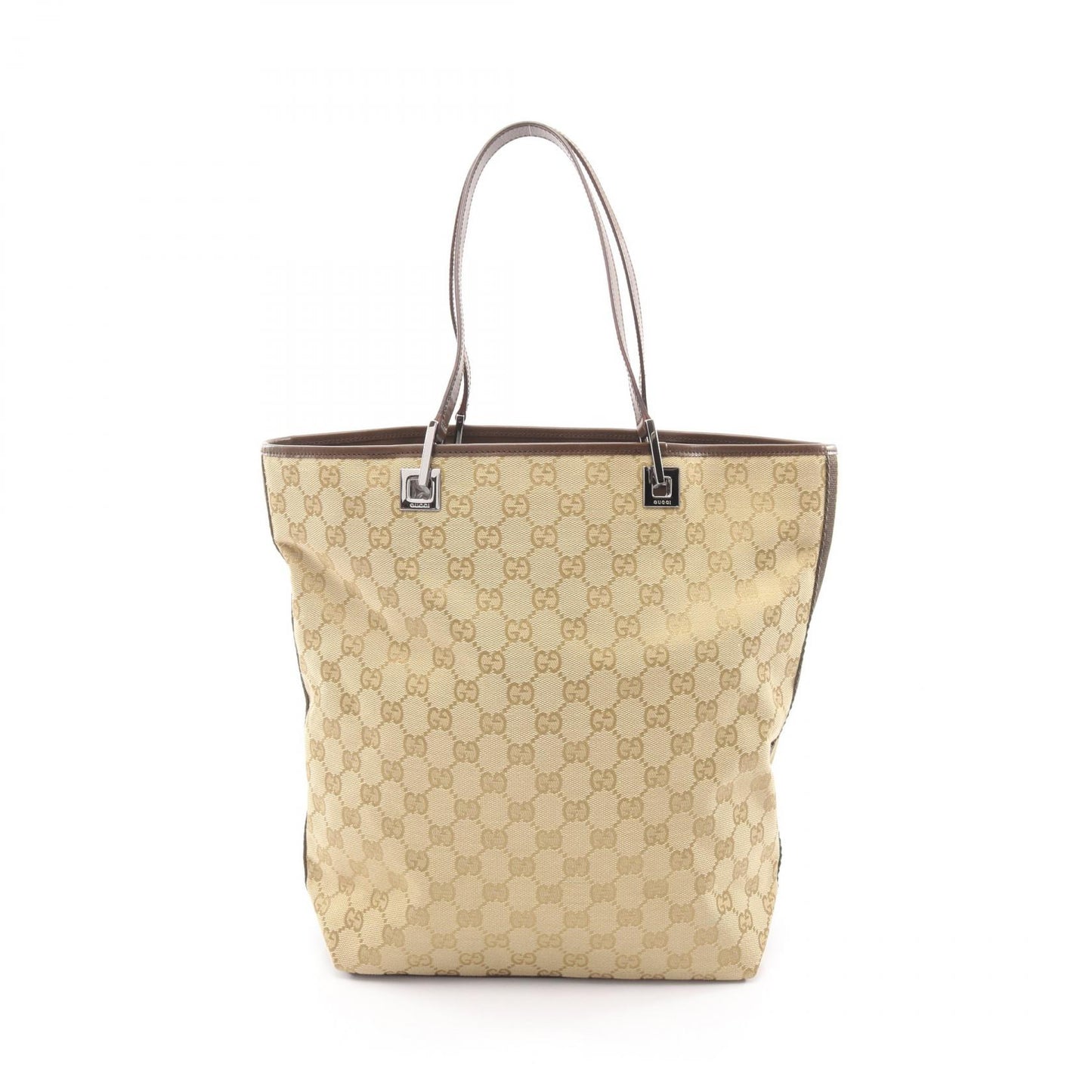 GGキャンバス ショルダーバッグ トートバッグ キャンバス レザー ベージュ ダークブラウン グッチ バッグ GUCCI