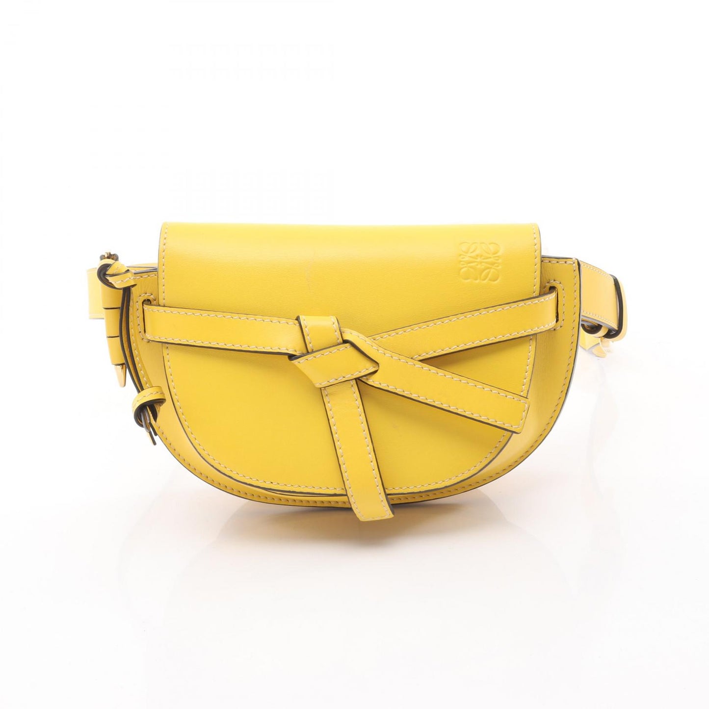ゲート デュアル ミニ ボディバッグ ウエストバッグ レザー イエロー ロエベ バッグ LOEWE