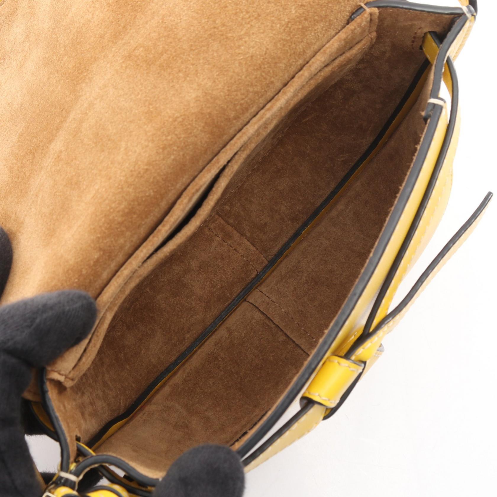 ゲート デュアル ミニ ボディバッグ ウエストバッグ レザー イエロー ロエベ バッグ LOEWE