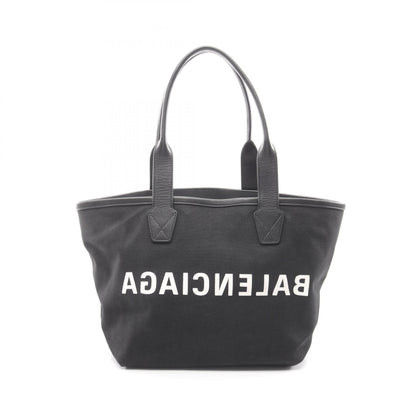 シティーズ パリ ジャンボ ハンドバッグ トートバッグ キャンバス レザー ブラック バレンシアガ バッグ BALENCIAGA