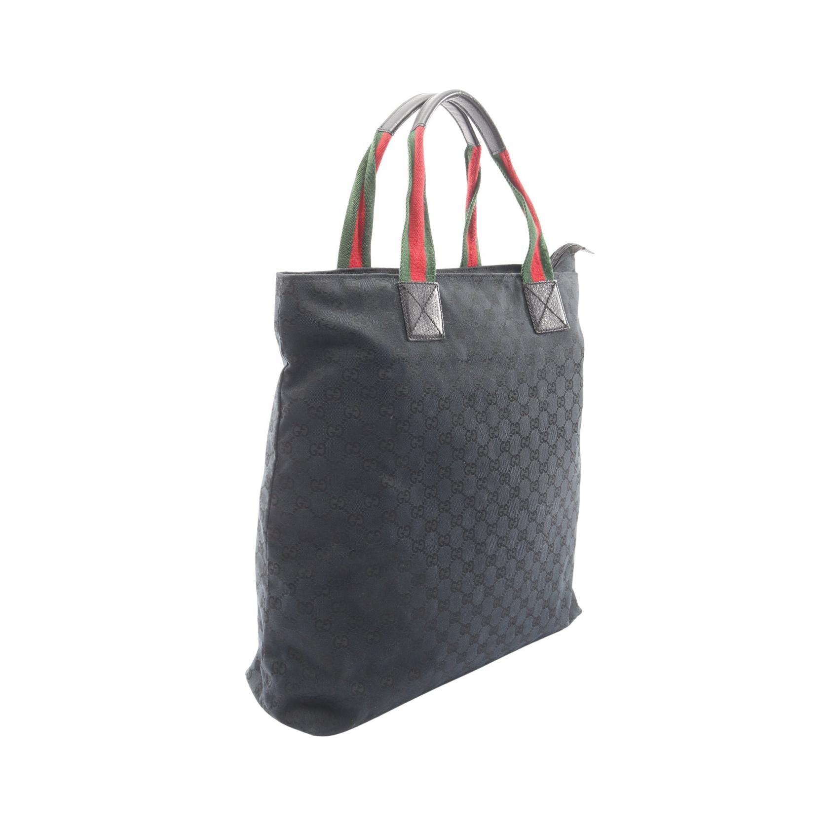 GGキャンバス シェリーライン ハンドバッグ トートバッグ キャンバス レザー ブラック レッド グリーン グッチ バッグ GUCCI
