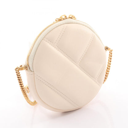 セルペンティ カボション ミニ ポシェット チェーンショルダーバッグ レザー アイボリー ブルガリ バッグ BVLGARI