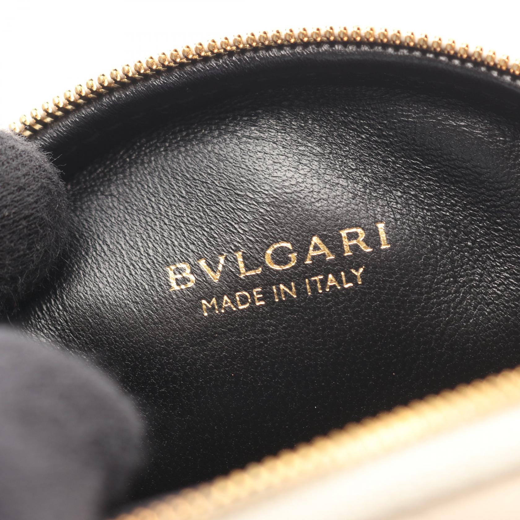 セルペンティ カボション ミニ ポシェット チェーンショルダーバッグ レザー アイボリー ブルガリ バッグ BVLGARI