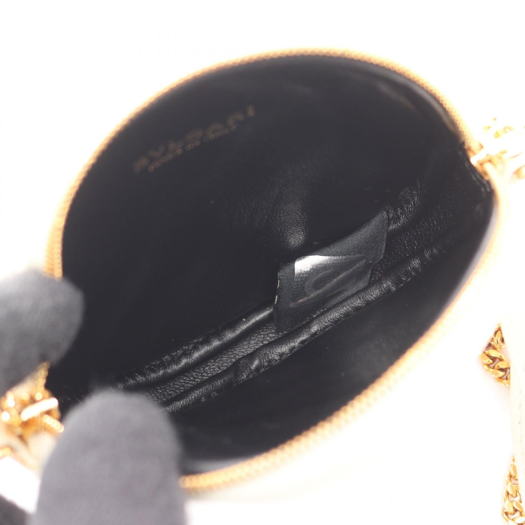 セルペンティ カボション ミニ ポシェット チェーンショルダーバッグ レザー アイボリー ブルガリ バッグ BVLGARI