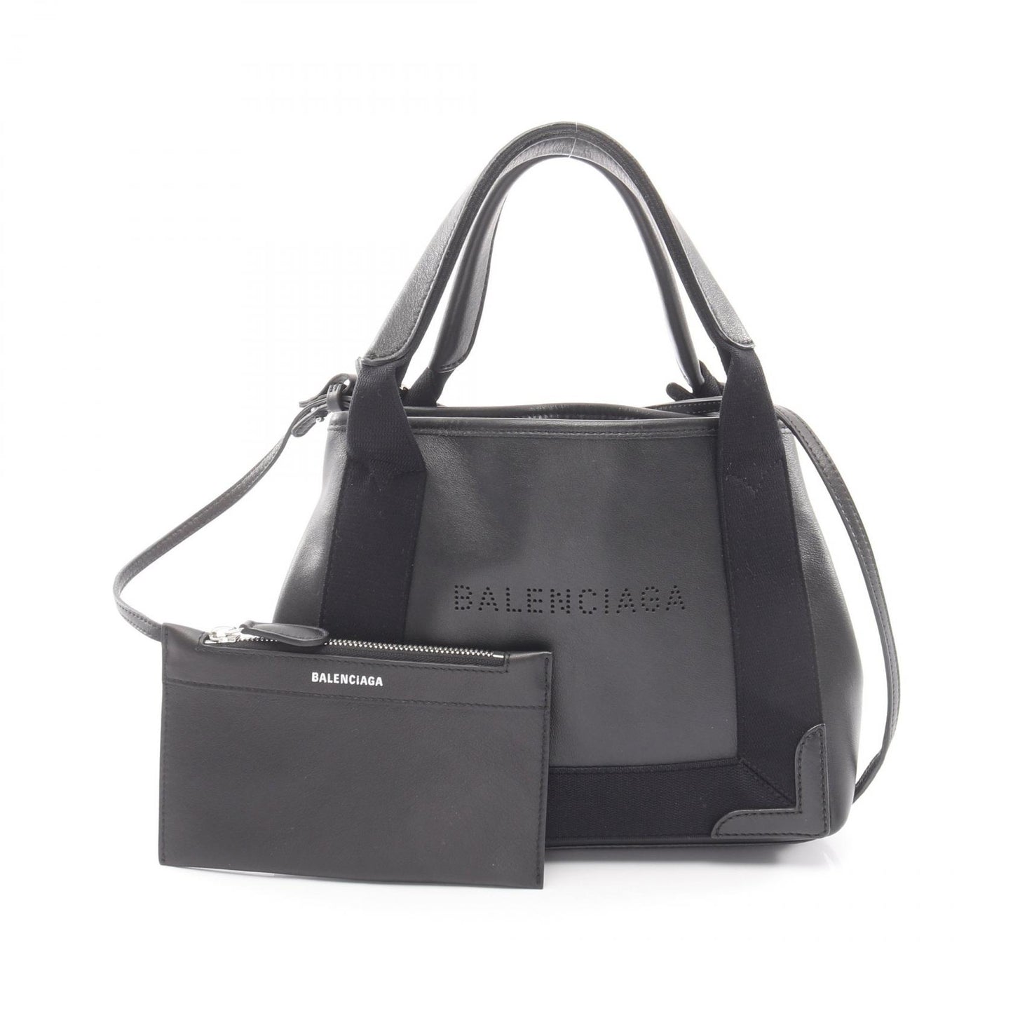 ネイビーカバ XS 2WAY ハンドバッグ レザー ブラック バレンシアガ バッグ BALENCIAGA