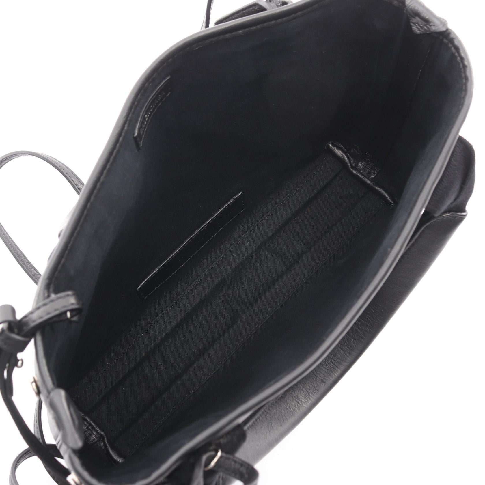 ネイビーカバ XS 2WAY ハンドバッグ レザー ブラック バレンシアガ – RECLO