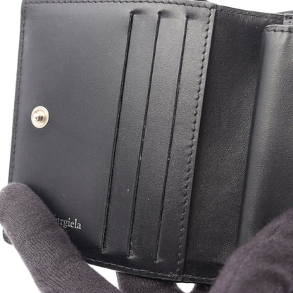 二つ折り財布 レザー ブラック メゾンマルジェラ
