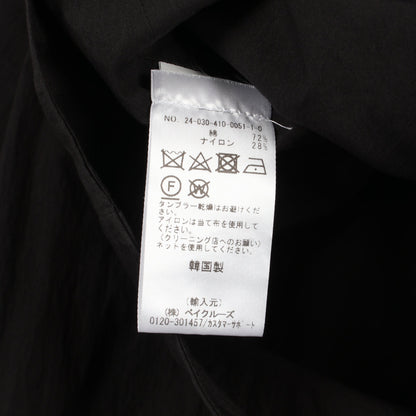 ワイドパンツ コットン ナイロン ブラック アモーメント