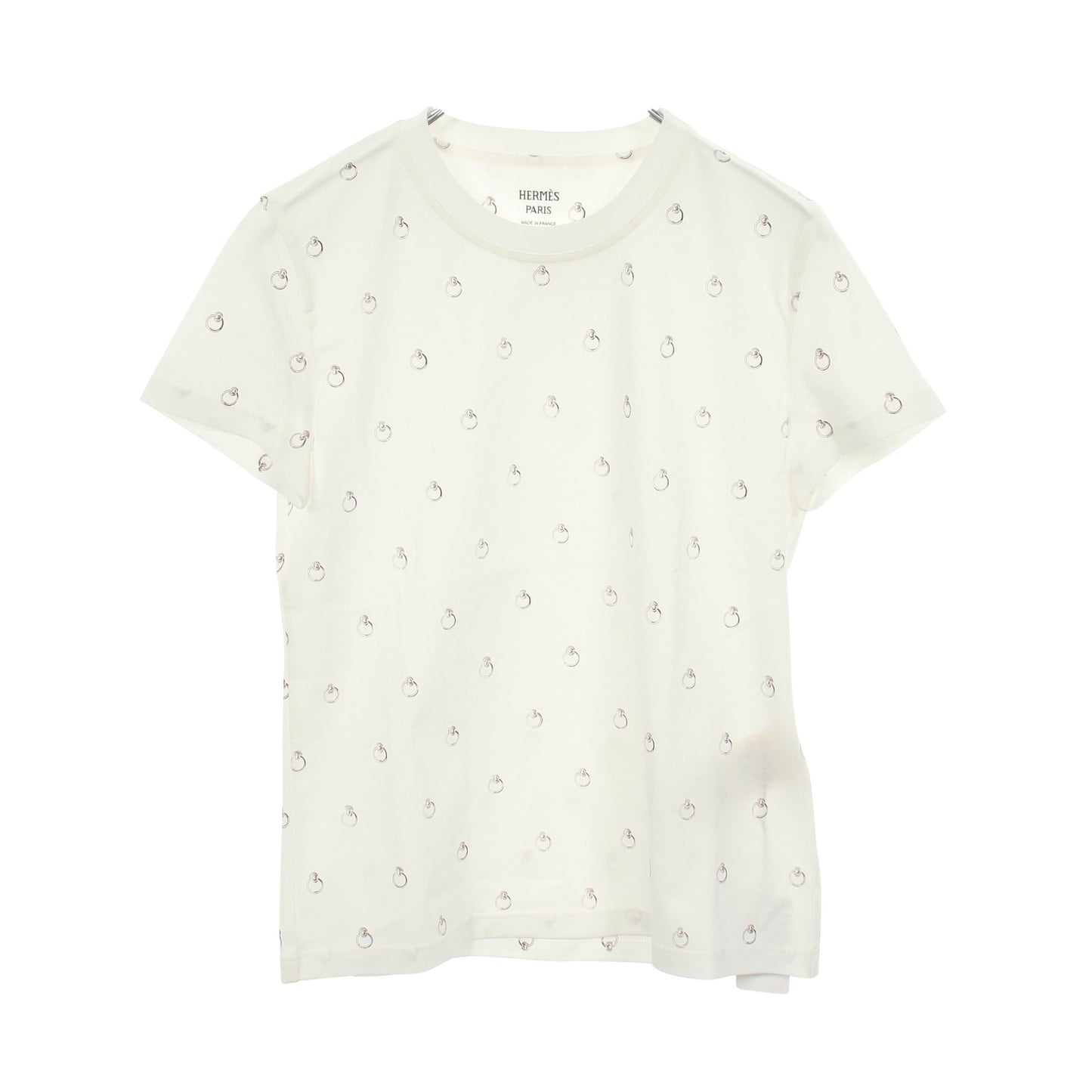 Anno Finesse アノーフィネス 半袖Tシャツ コットン ホワイト ボルドー エルメス トップス HERMES