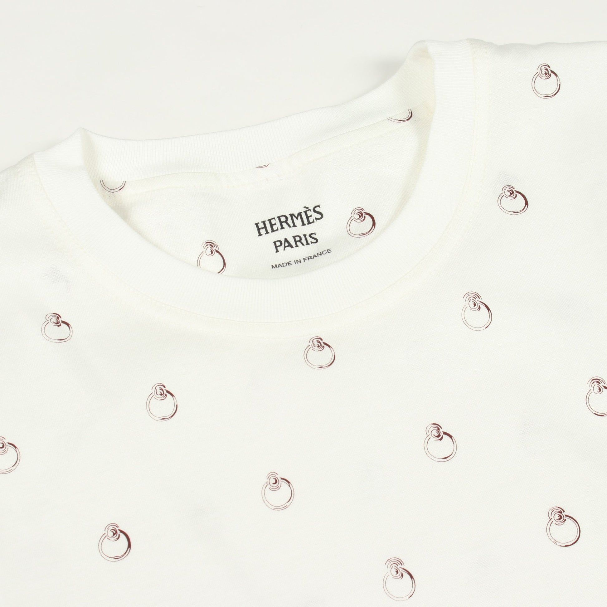 Anno Finesse アノーフィネス 半袖Tシャツ コットン ホワイト ボルドー エルメス トップス HERMES