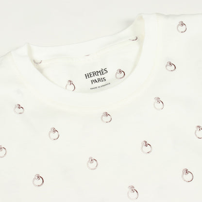 Anno Finesse アノーフィネス 半袖Tシャツ コットン ホワイト ボルドー エルメス トップス HERMES