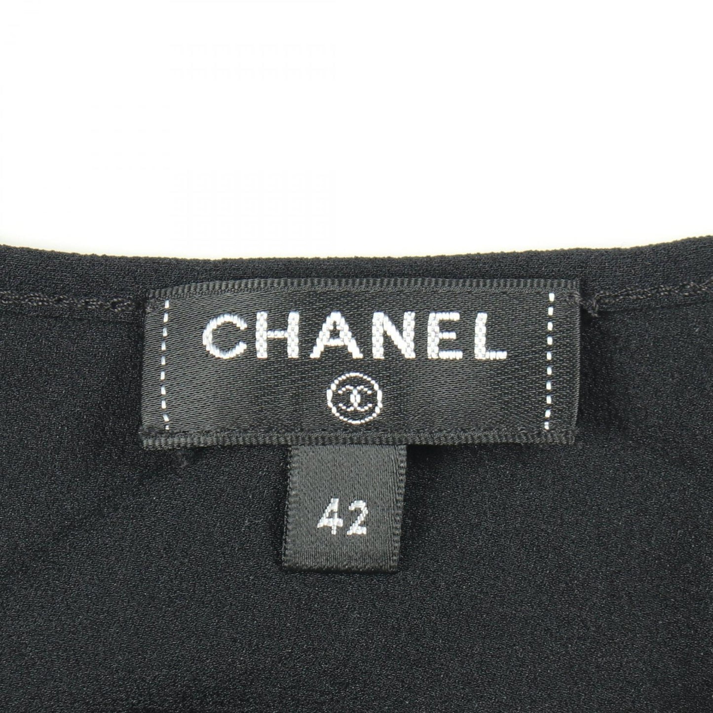 カメリア アイコン パール 半袖 カットソー シルク ブラック シャネル トップス CHANEL