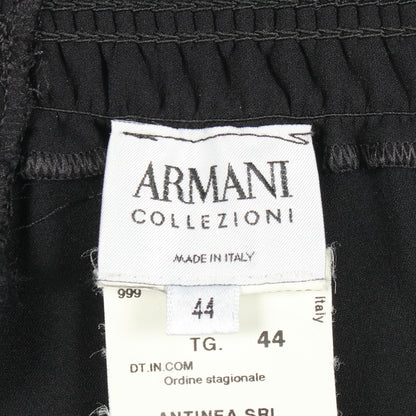 ワイドパンツ シルク ブラック アルマーニコレッツォーニ ボトムス Armani Collezioni