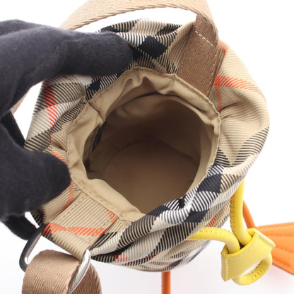 キッズ ダック チェックナイロン ボトルホルダー ポーチ ナイロン レザー ベージュ マルチカラー バーバリー 財布・小物 BURBERRY