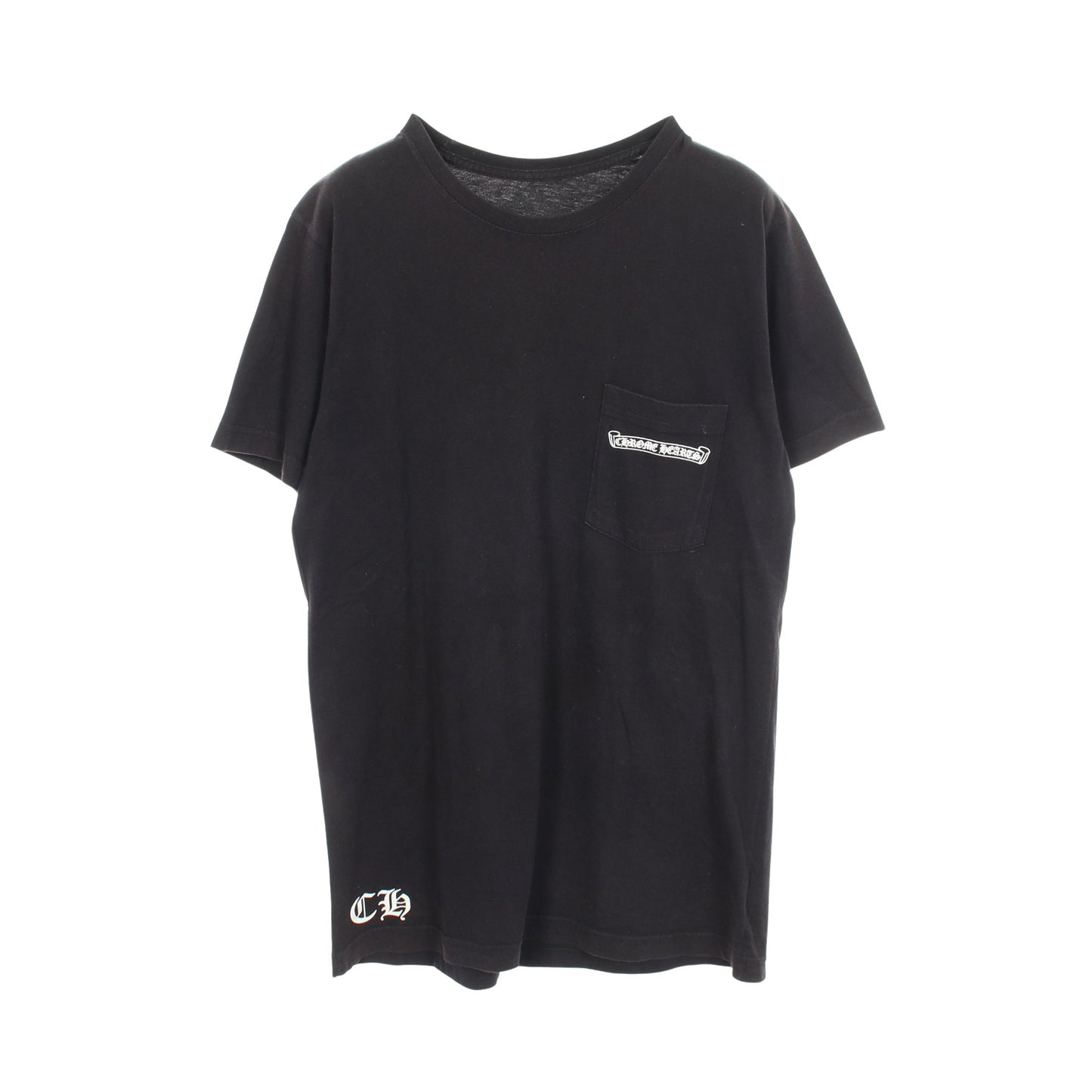 スクロールラベル ポケット付き 半袖Tシャツ コットン ブラック クロムハーツ