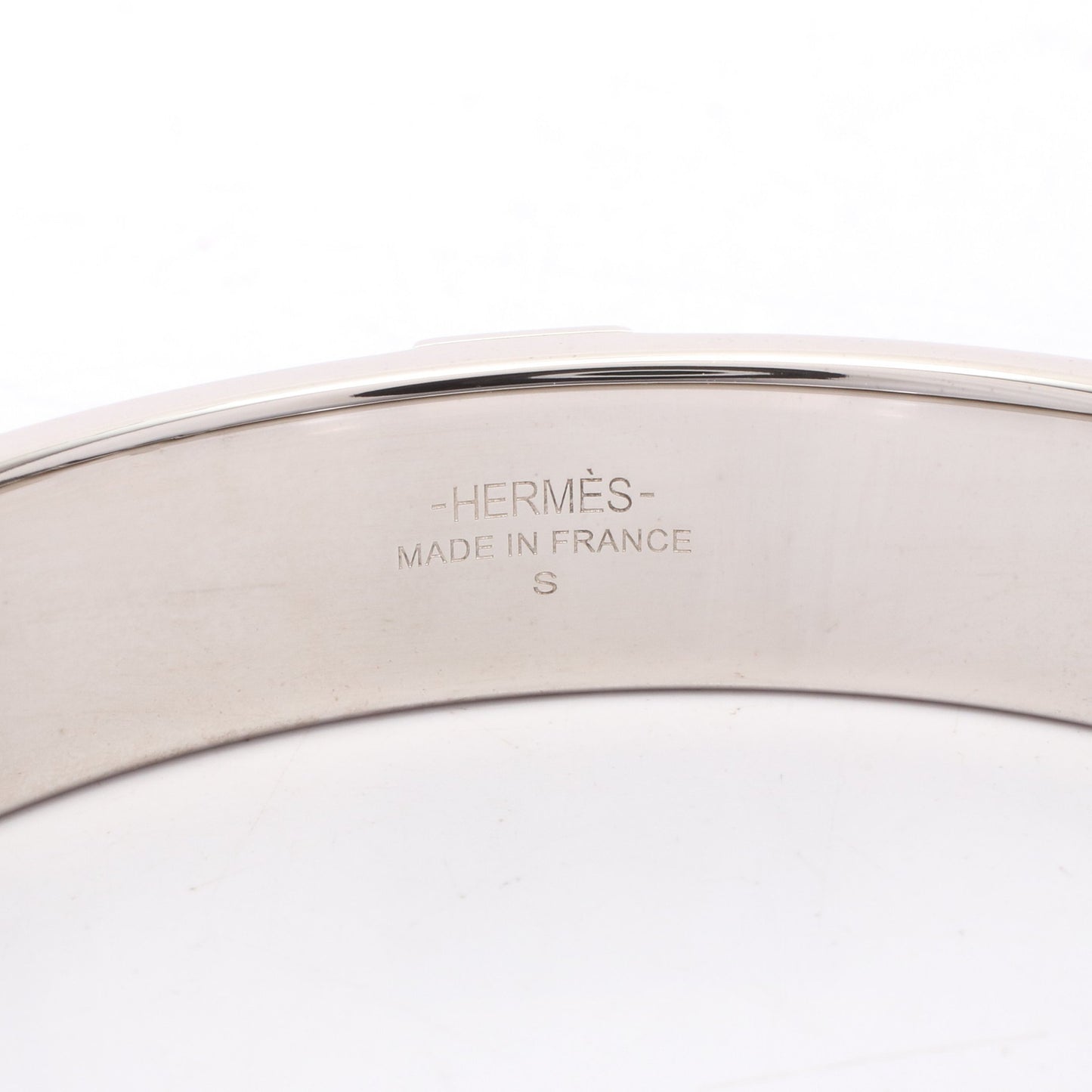 バングル レザー シルバー ホワイト エルメス アクセサリー HERMES